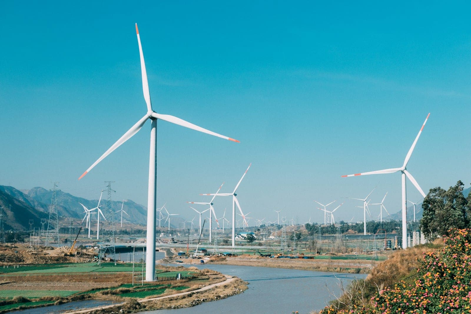 white wind turbine