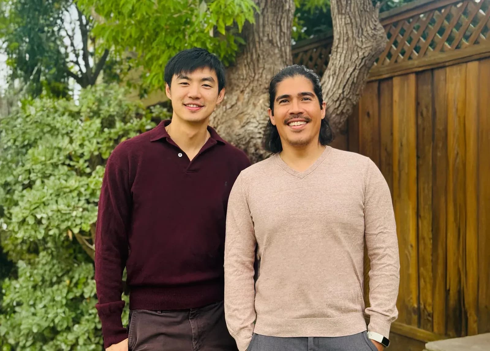 AegisAI co-founders Ryan Luo and Cy Khormaee standing outdoors