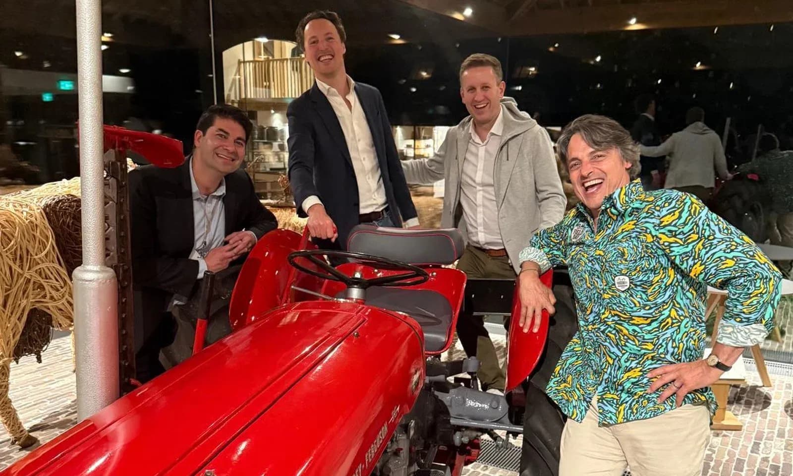 Anterra Capital partners with a vintage Massey Ferguson tractor. Credit: Anterra Capital