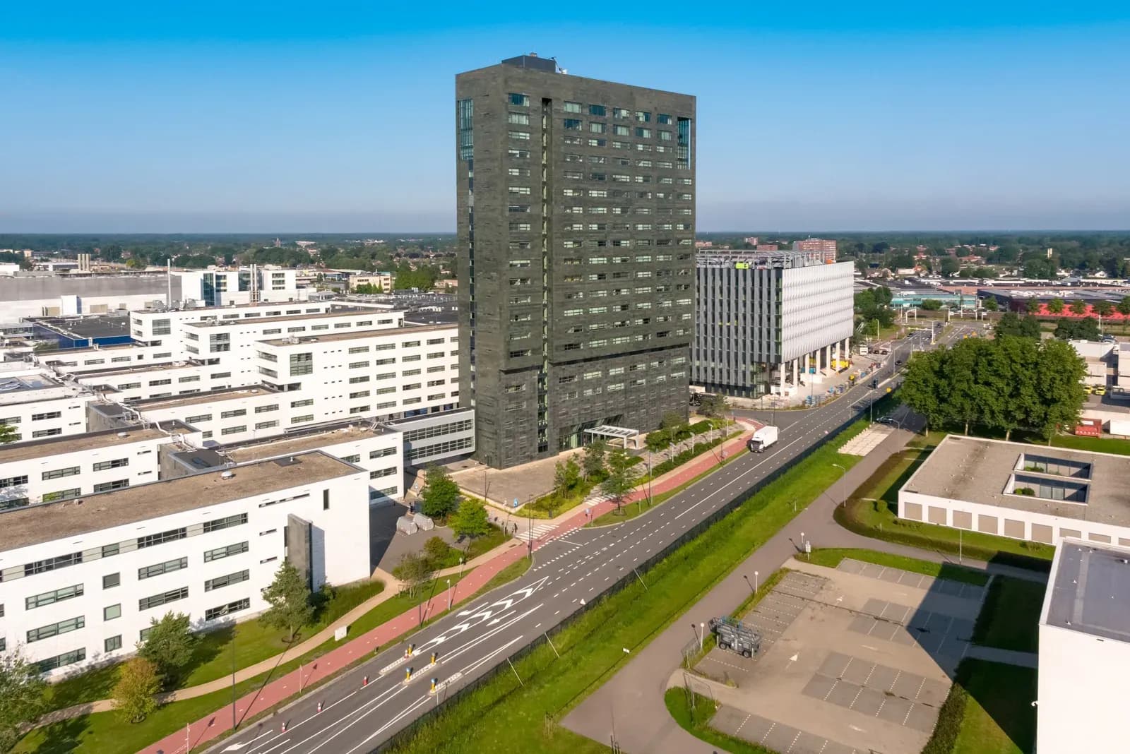 Aerial view of ASML's campus in Veldhoven, the Netherlands
