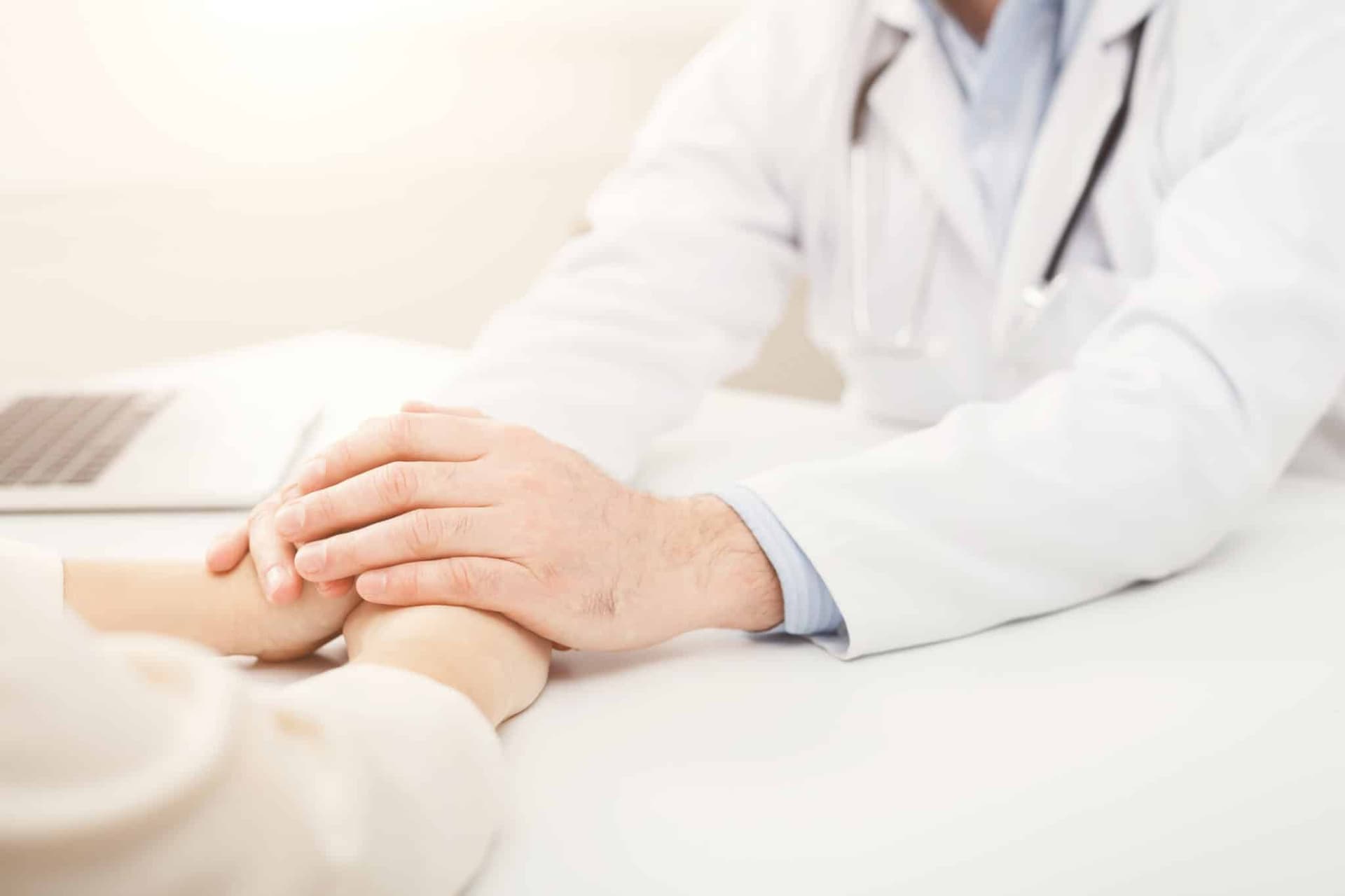 Closeup of patient and doctor