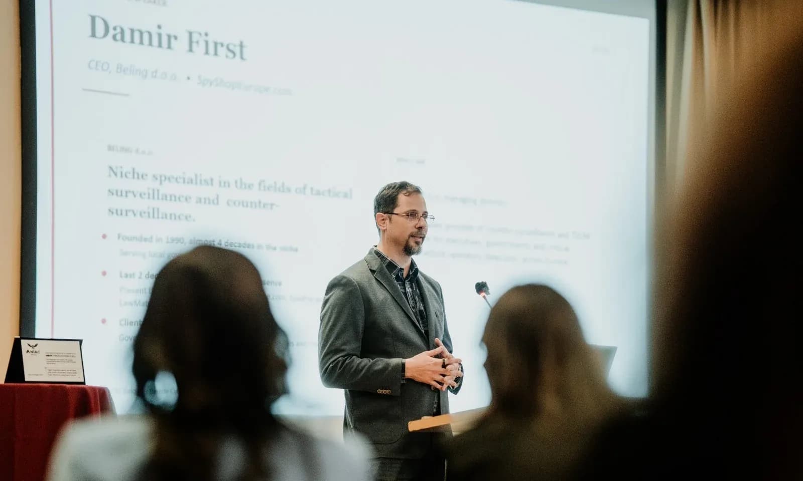 Damir First, CEO of Beling, speaking at the second MEFF International Congress in Rome