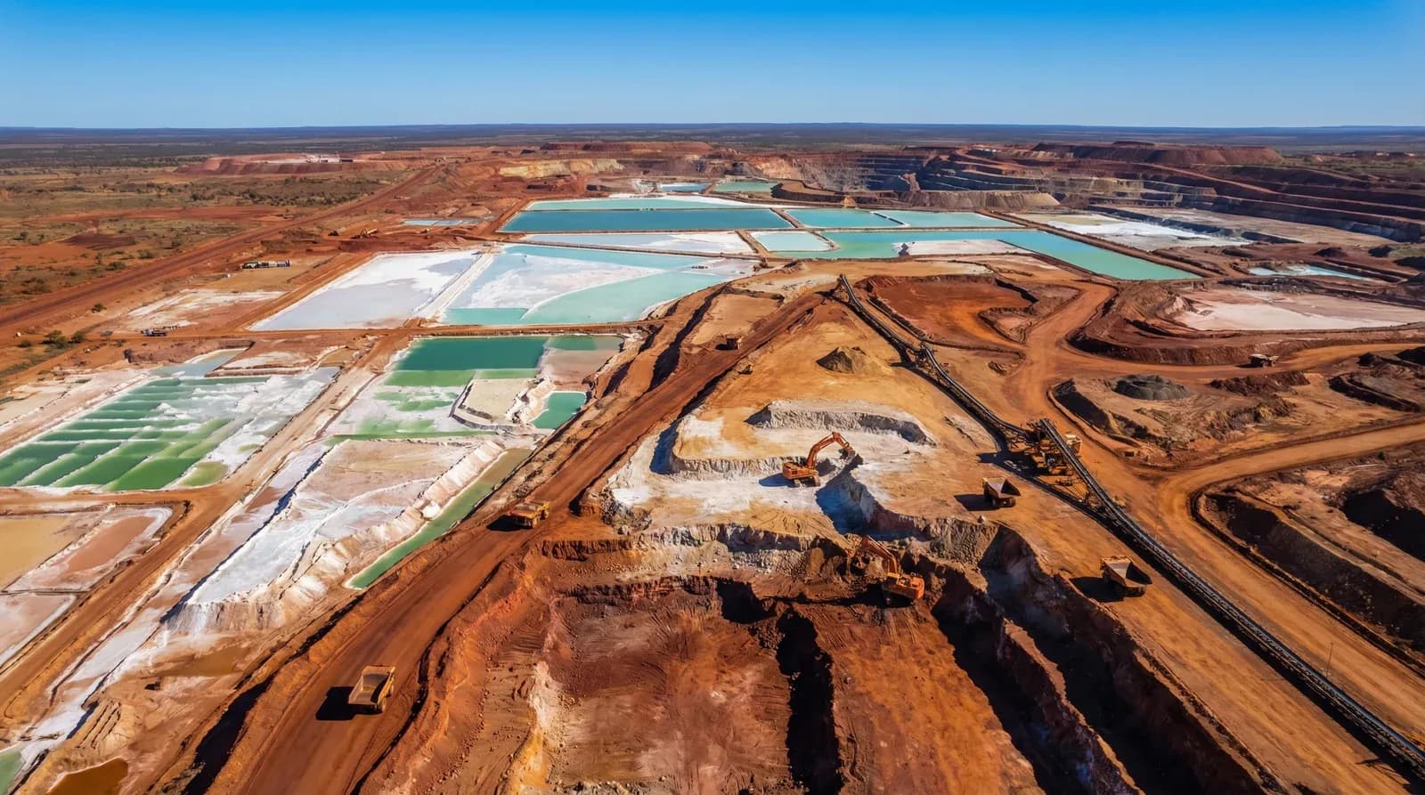 Open-pit lithium mine in the Australian outback