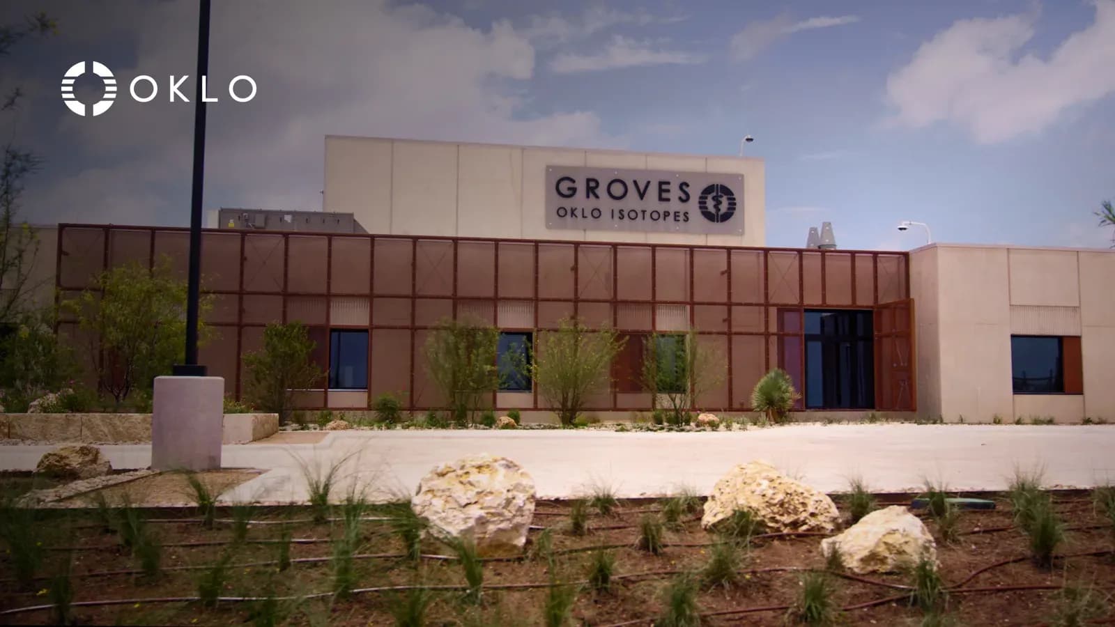 The Groves Isotope Test Reactor building at Oklo's site near Lockhart, Texas.