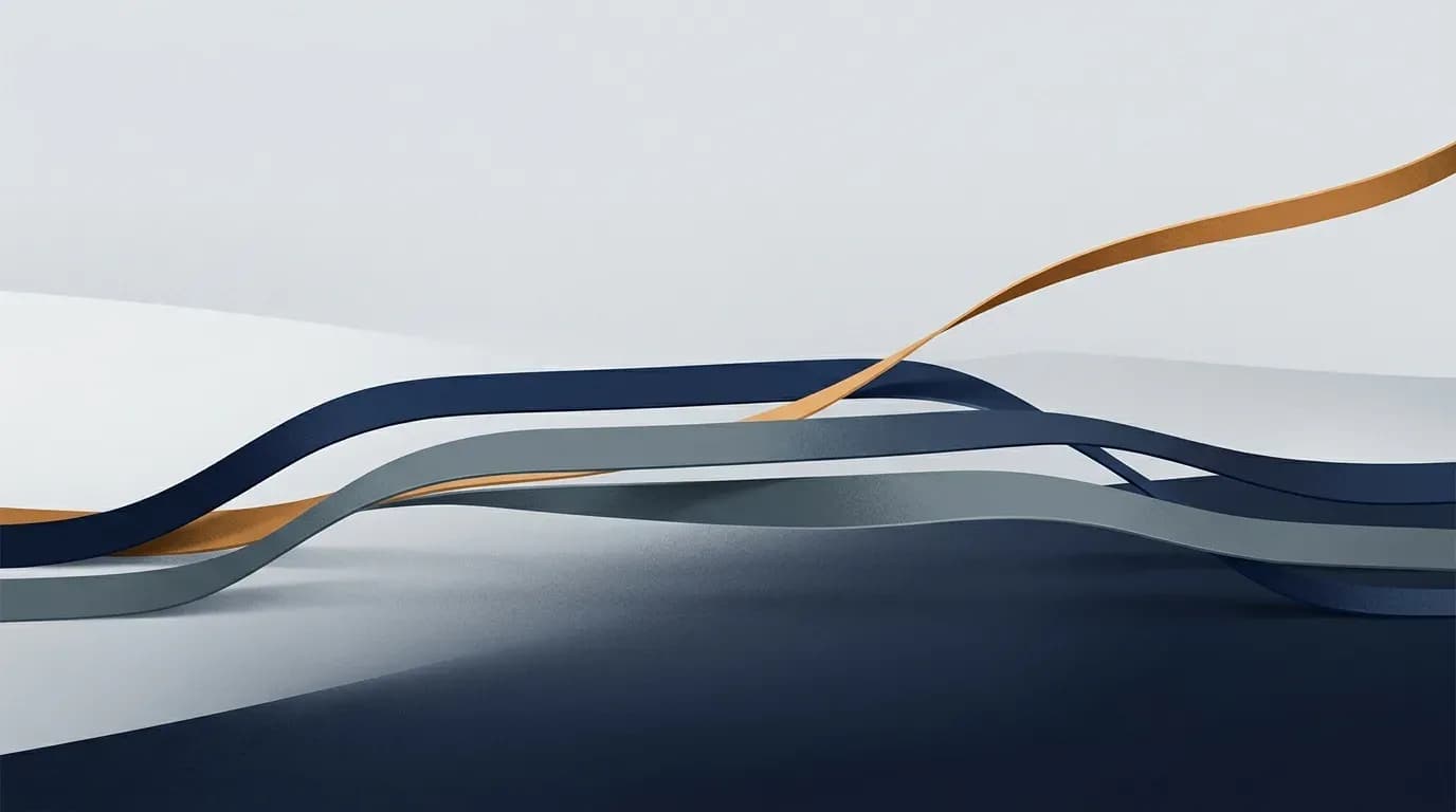 Illustration of several bands flattening while one narrow band rises away from the rest.