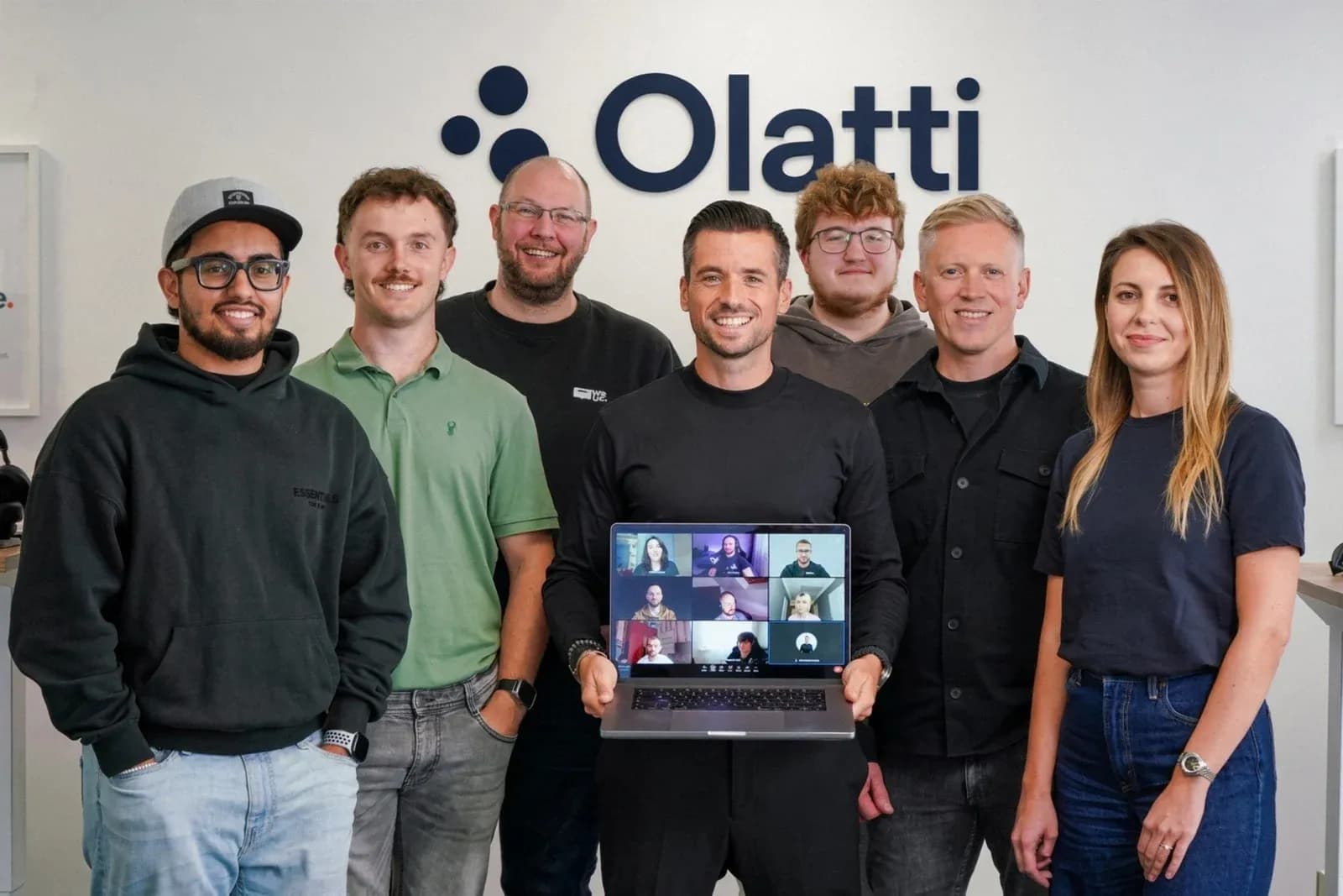 The Olatti team with founder Axel Molist, centre, at circle.cloud's headquarters on Town Quay, Southampton