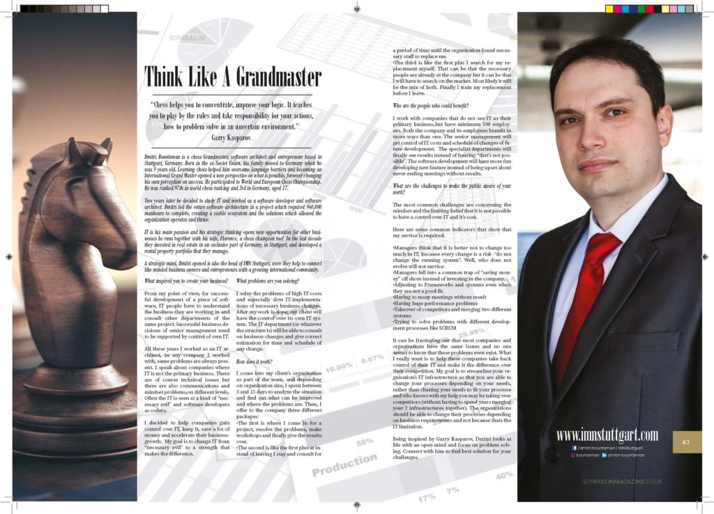 About 31 Founded in 2017, Sovereign Magazine is a premier publication dedicated to connecting today's leading executives and entrepreneurs with the ideas and innovations shaping the business landscape. Our mission is to highlight the stories of the world's most successful CEOs and thought leaders, providing readers with in-depth insights and actionable strategies for success.