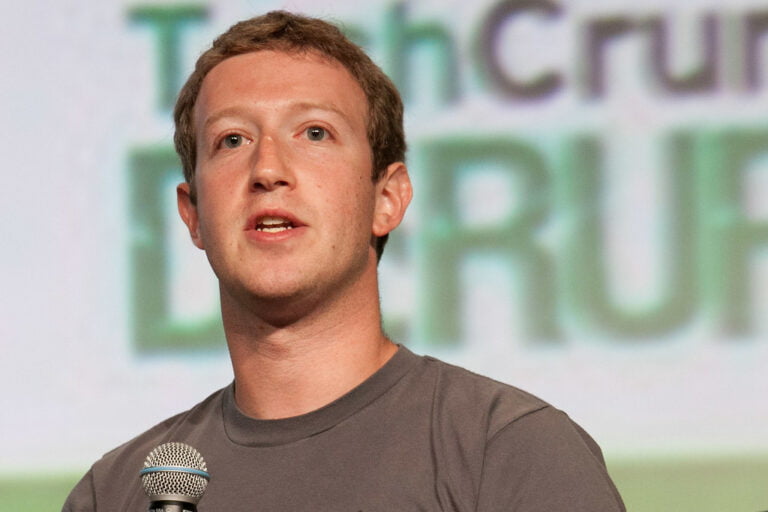 Mark Zuckerberg, Meta CEO, looking determined as he focuses on the company's pivot towards AI amidst declining profits and increasing competition.