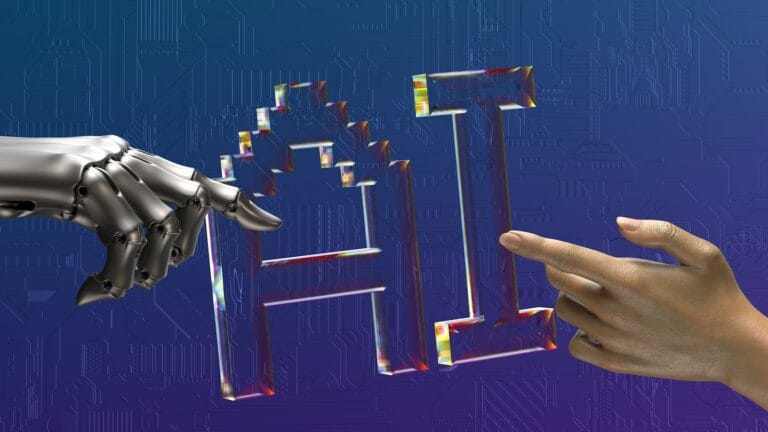AI Disrupts Newsrooms as Journalists Voice Deepening Concerns 1 two hands touching each other in front of a blue background