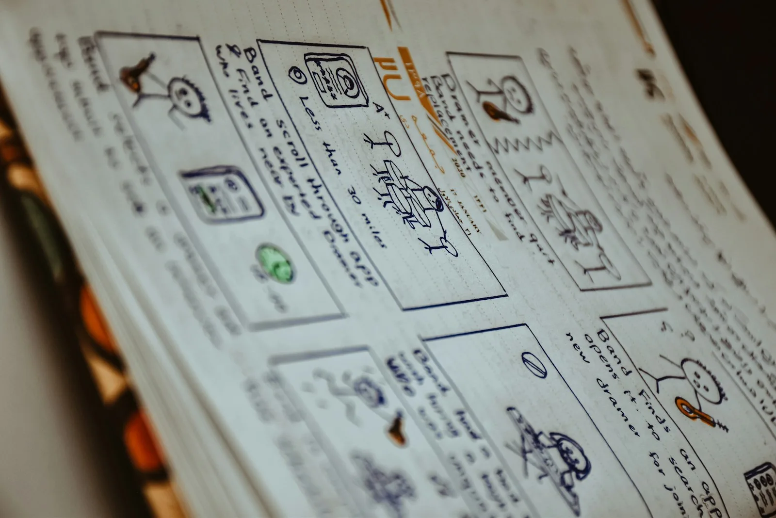 a close up of a book with writing on it